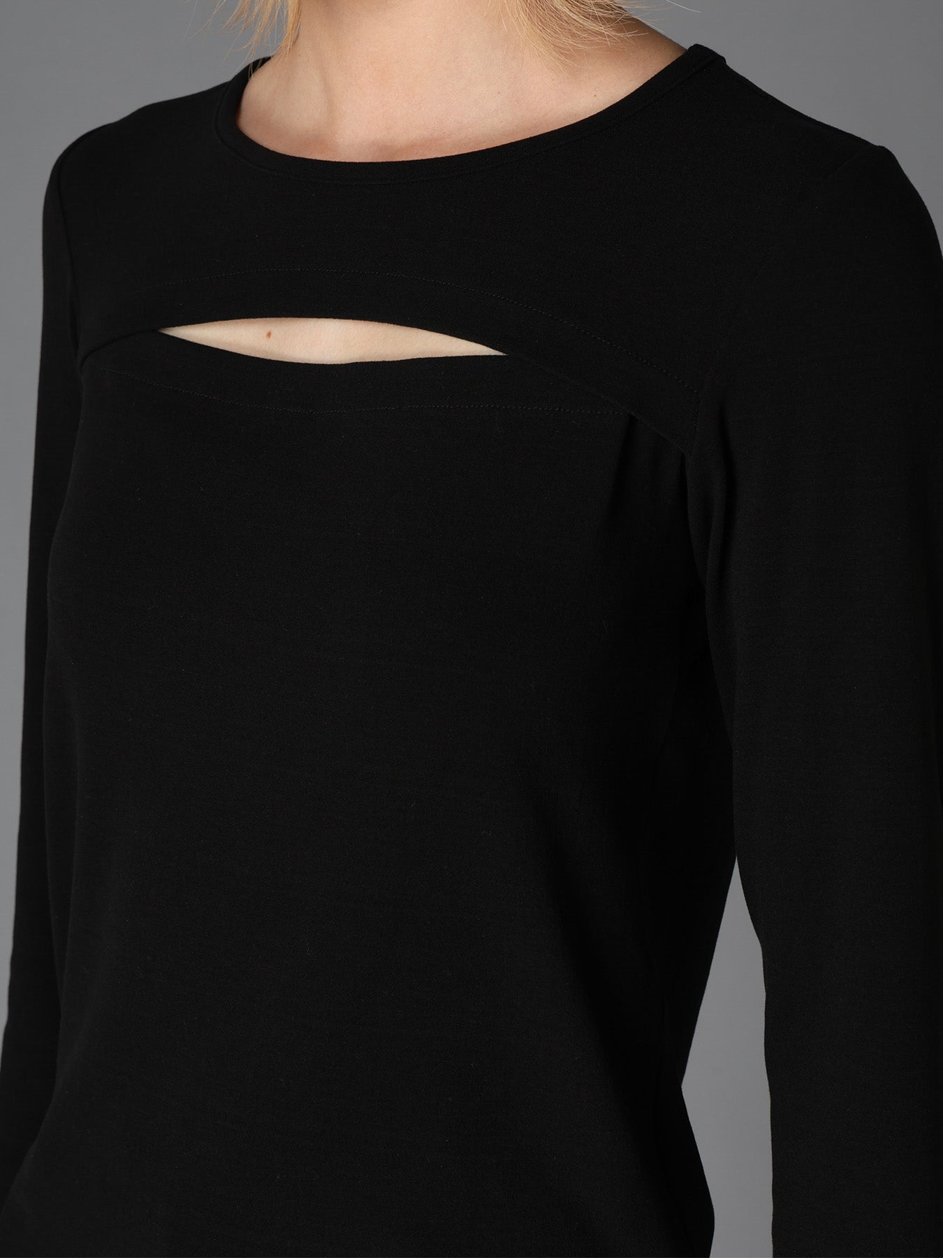 BRUSHED STRETCH JERSEY SLIT CHEST LONG SLEEVE T – THE SHOP YOHJI