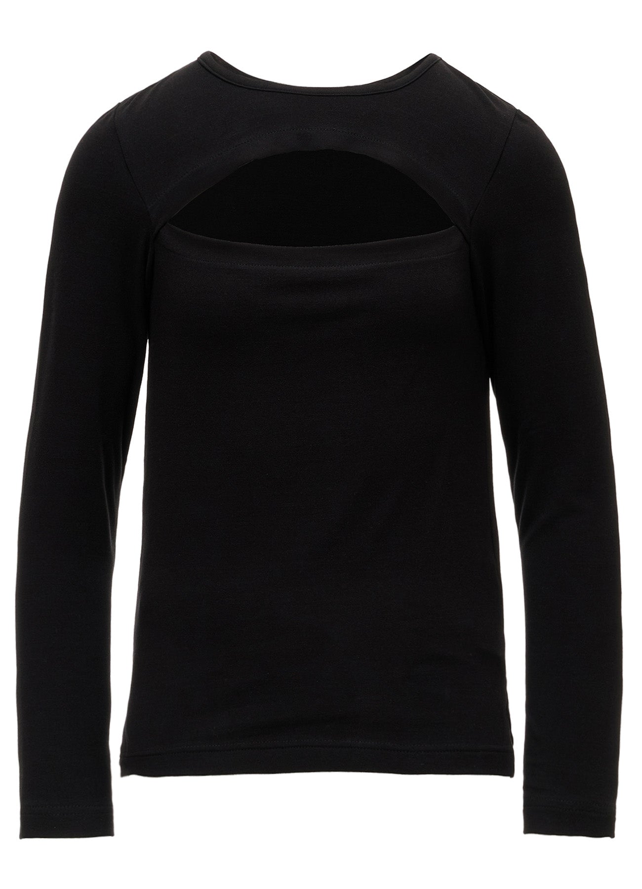 BRUSHED STRETCH JERSEY SLIT CHEST LONG SLEEVE T