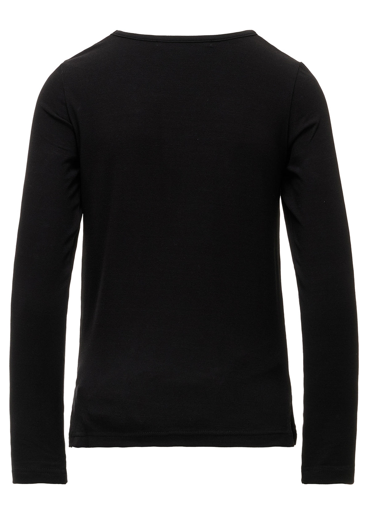BRUSHED STRETCH JERSEY SLIT CHEST LONG SLEEVE T
