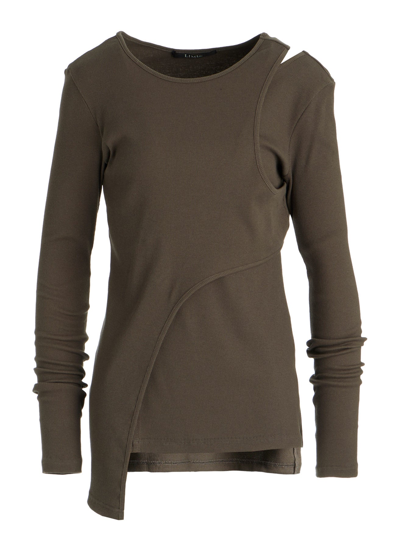 C/ RIB LAYERED DETAIL T SHIRT