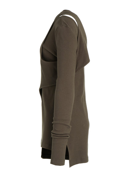 C/ RIB LAYERED DETAIL T SHIRT