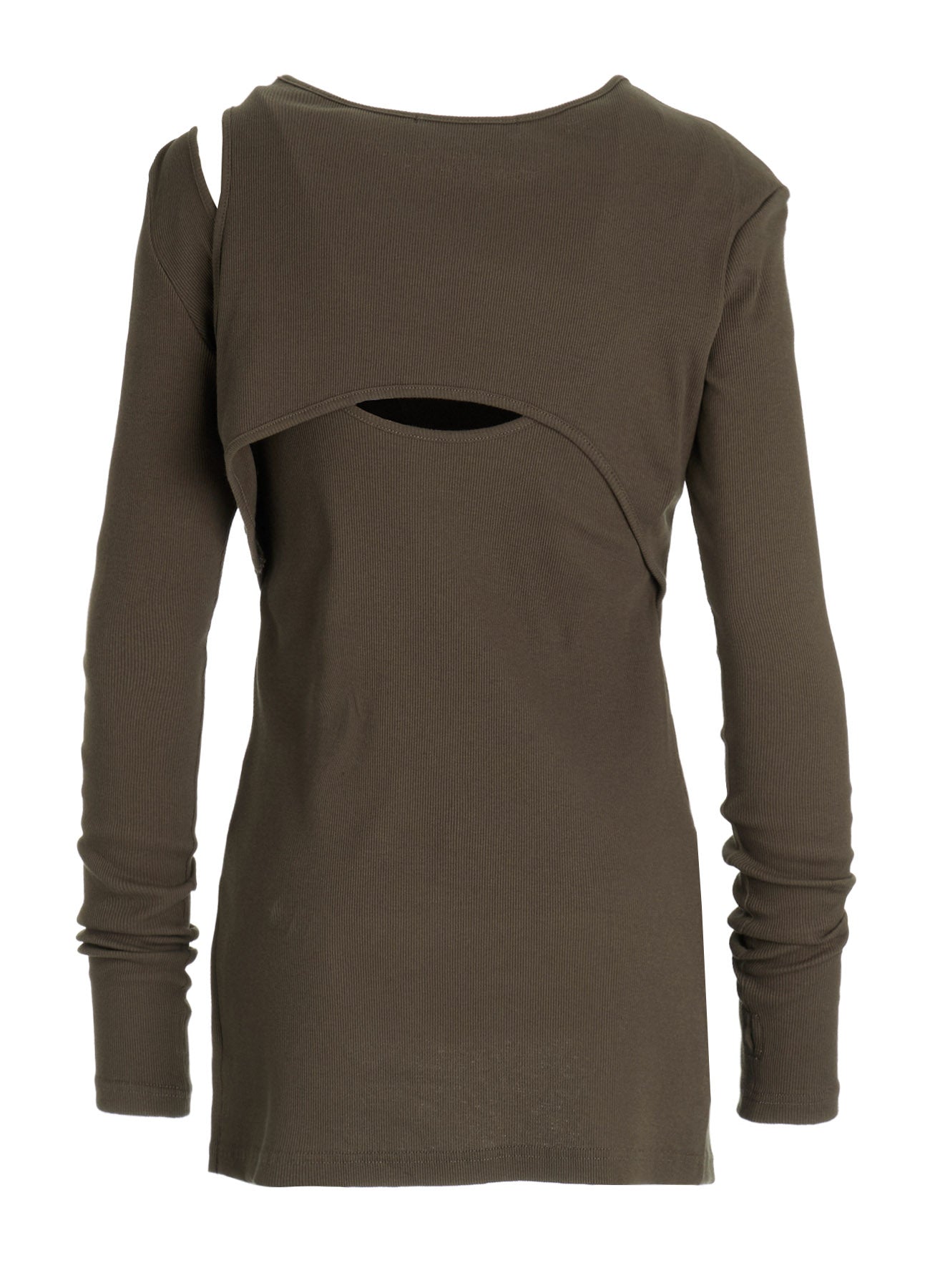 C/ RIB LAYERED DETAIL T SHIRT