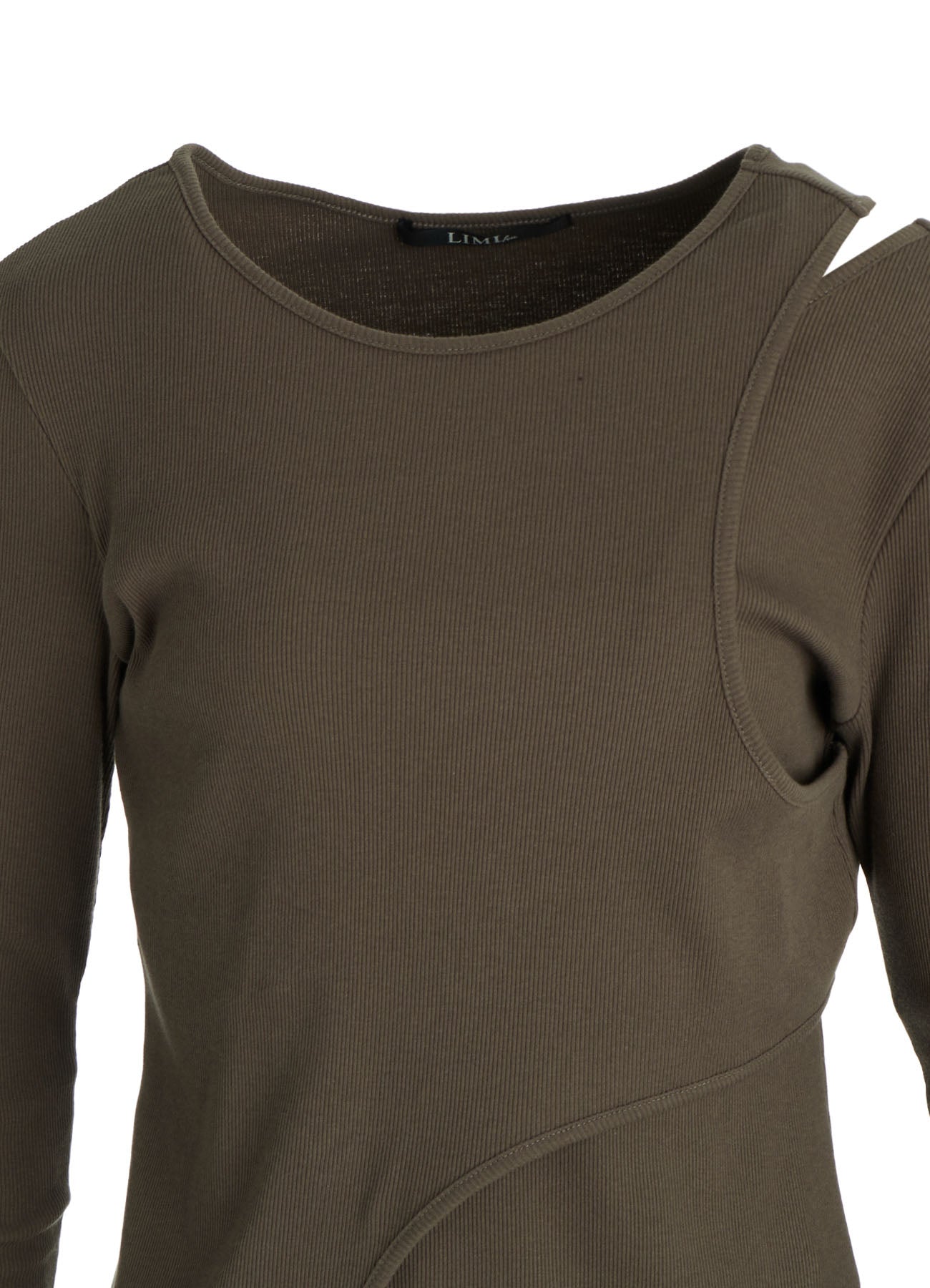 C/ RIB LAYERED DETAIL T SHIRT