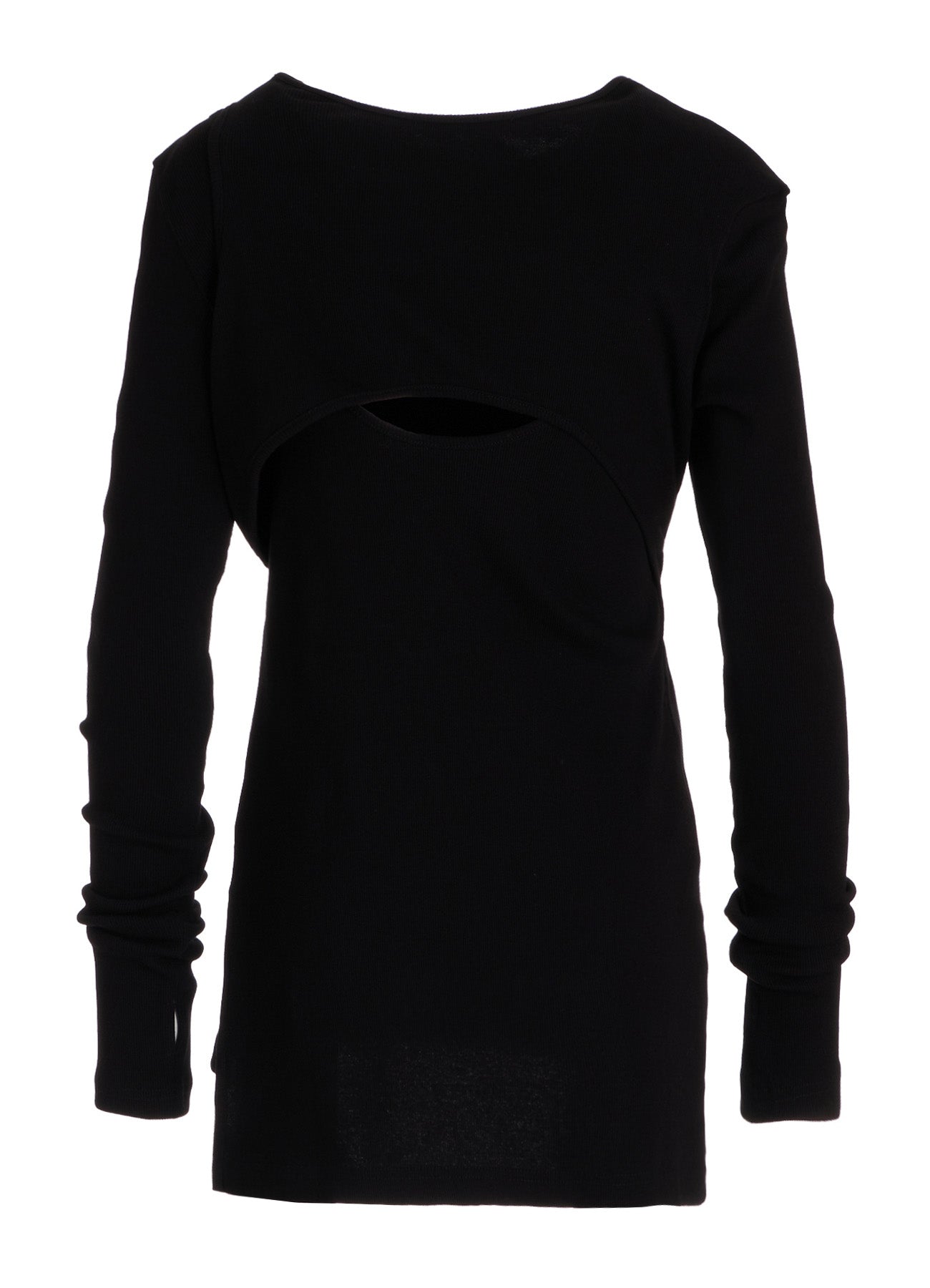 C/ RIB LAYERED DETAIL T SHIRT