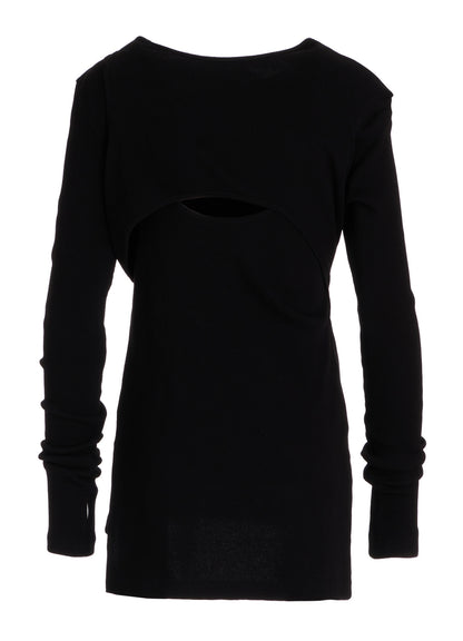 C/ RIB LAYERED DETAIL T SHIRT