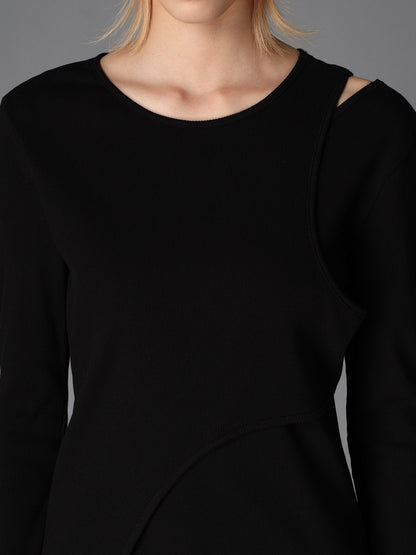 C/ RIB LAYERED DETAIL T SHIRT