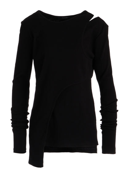 C/ RIB LAYERED DETAIL T SHIRT
