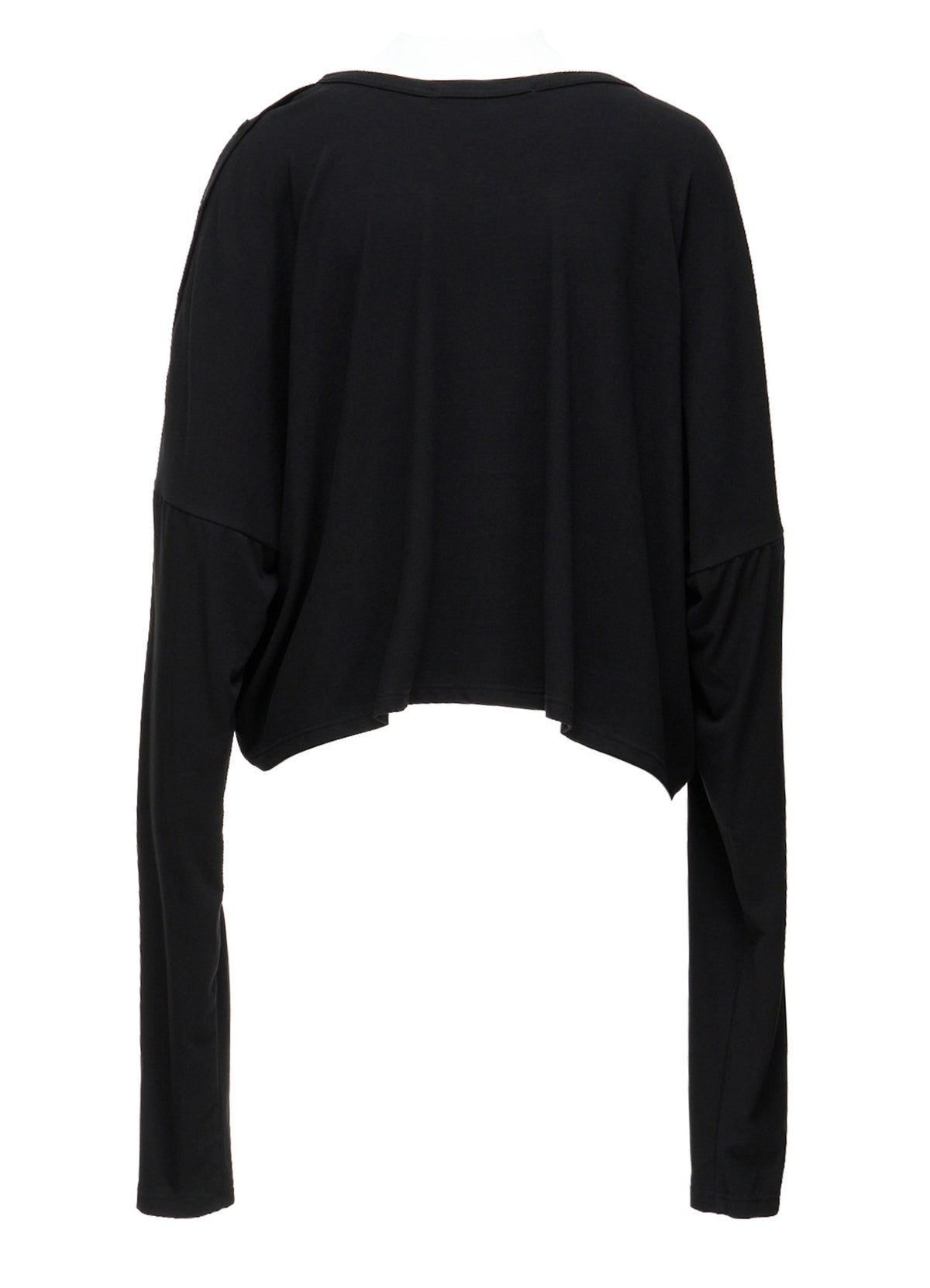 BRUSHED STRETCH JERSEY SHOULDER OPEN SHORT T