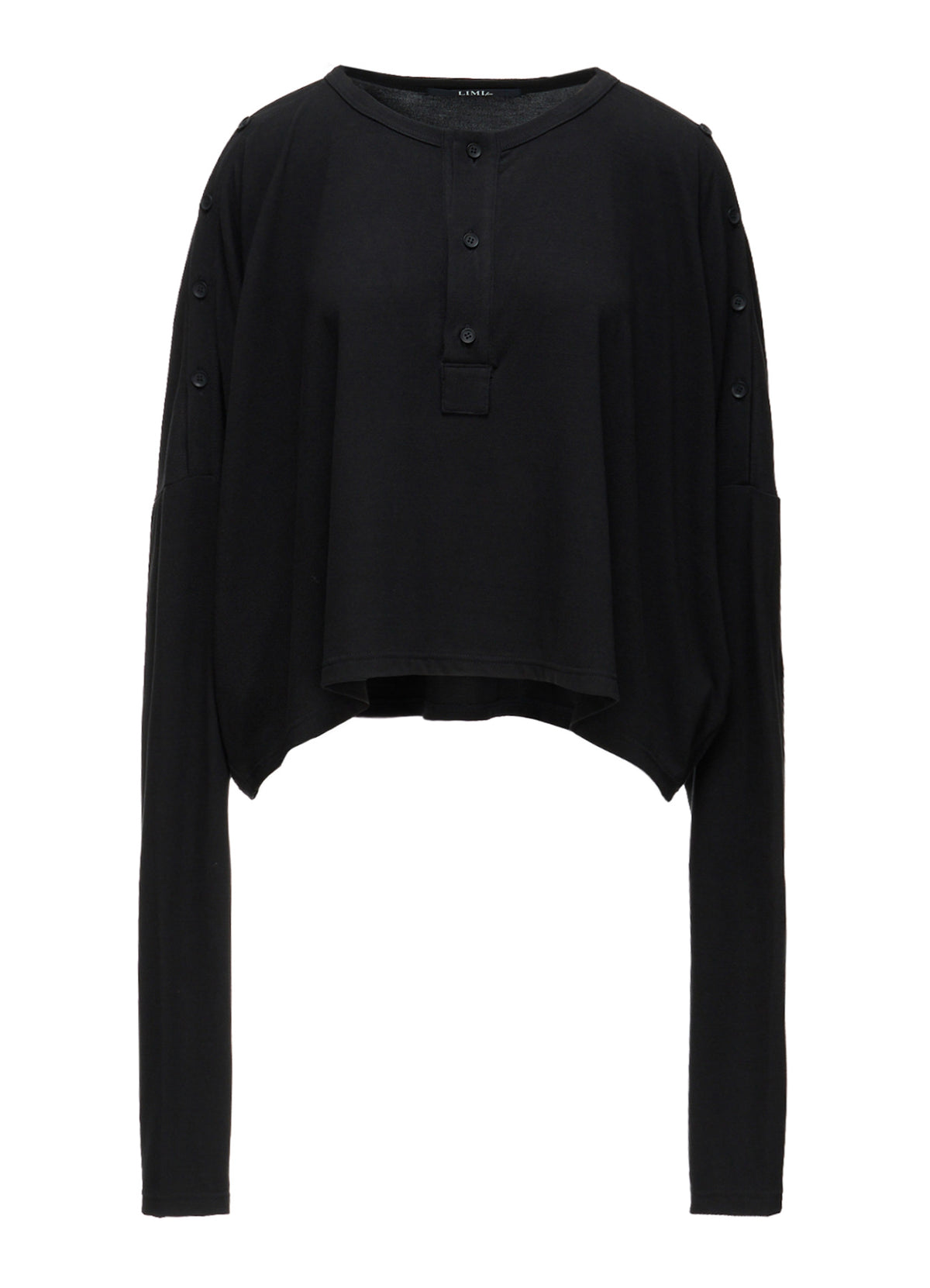 BRUSHED STRETCH JERSEY SHOULDER OPEN SHORT T