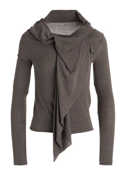 GAUZE STRETCH JERSEY FRONT DRAPE T
