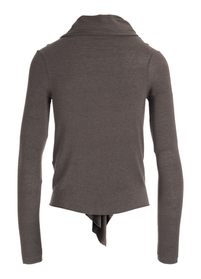 GAUZE STRETCH JERSEY FRONT DRAPE T