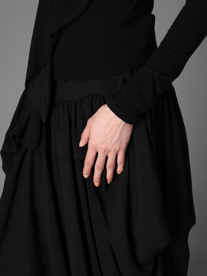 GAUZE STRETCH JERSEY FRONT DRAPE T