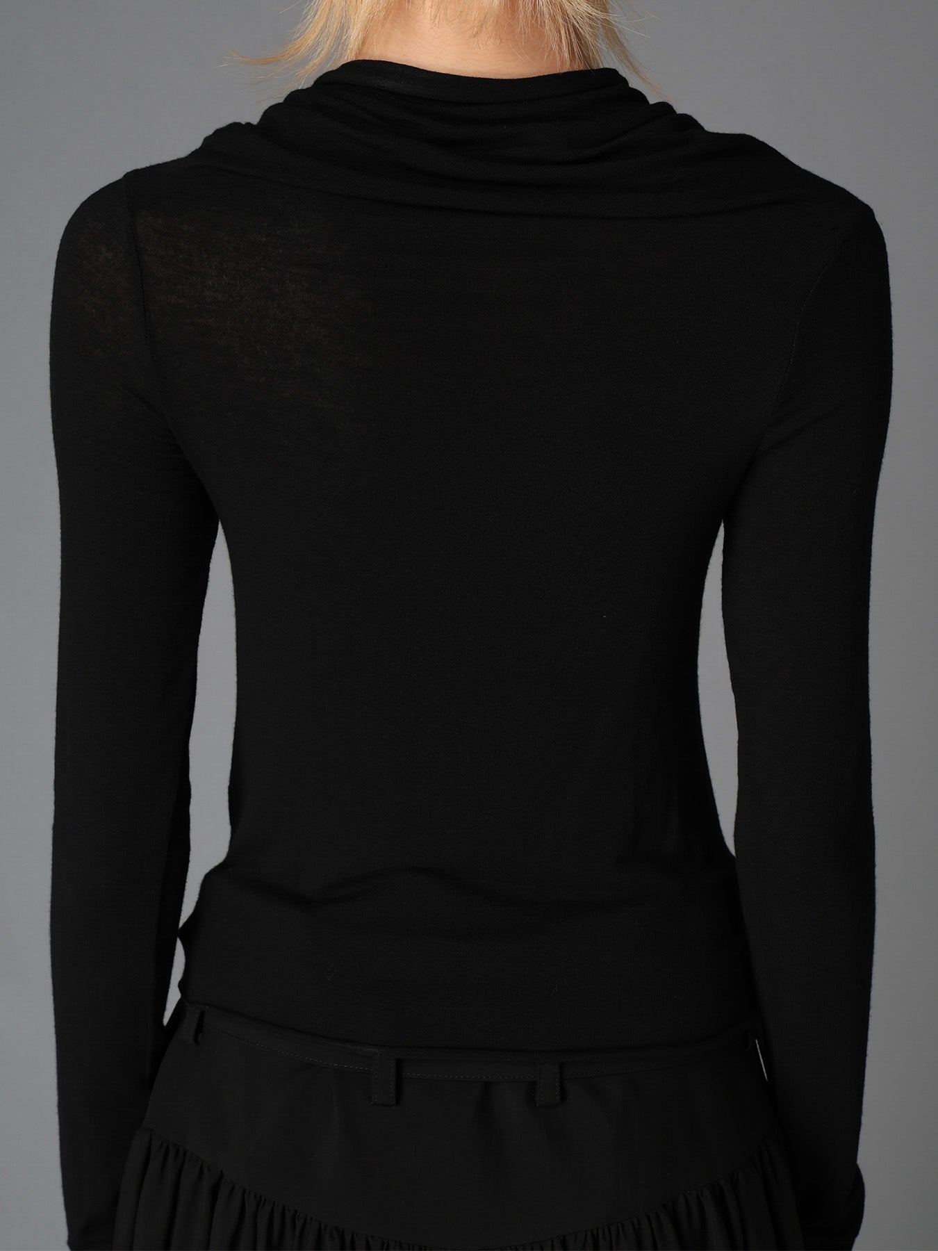 GAUZE STRETCH JERSEY FRONT DRAPE T