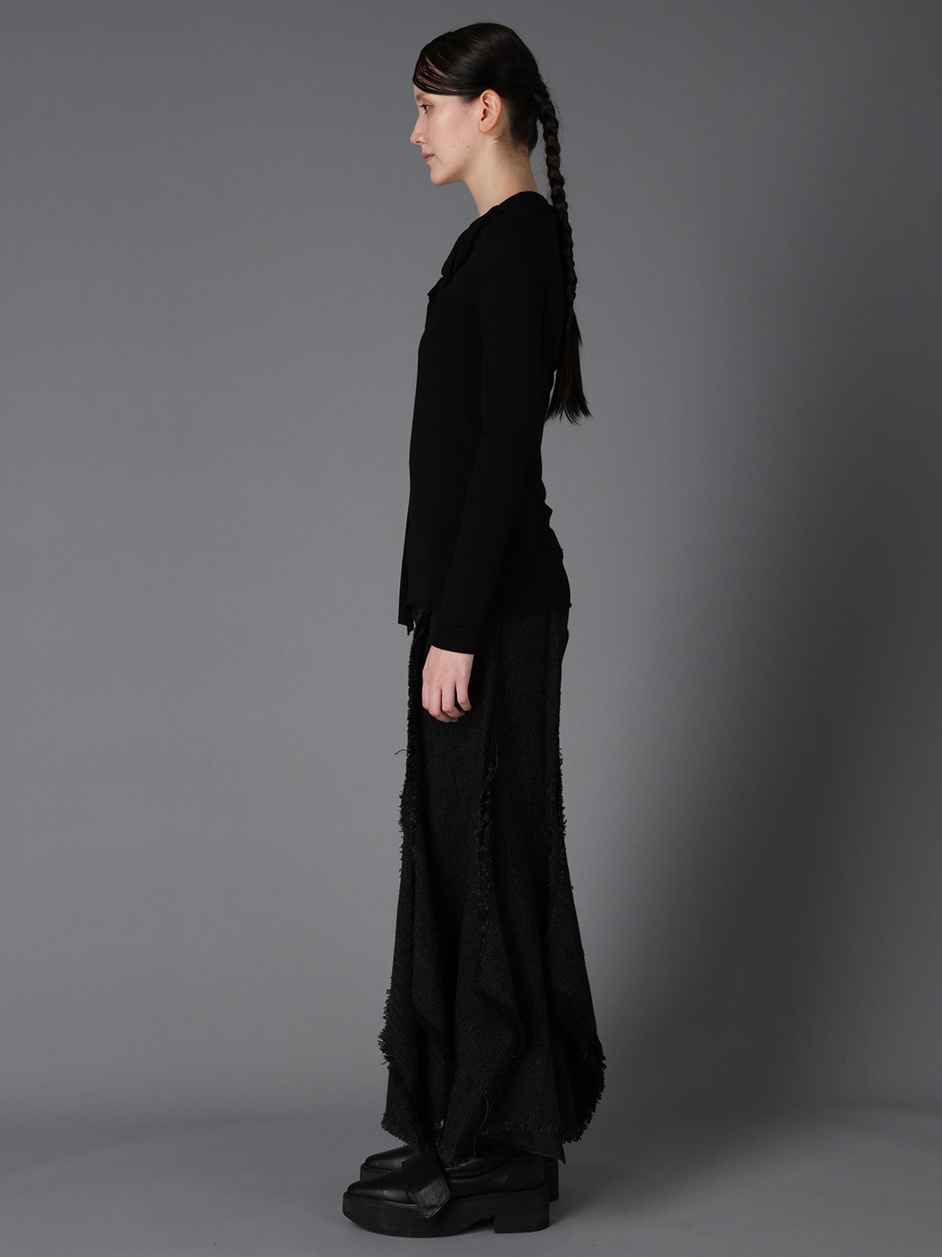 GAUZE STRETCH JERSEY DRAPED T