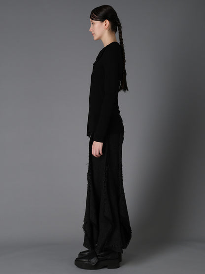 GAUZE STRETCH JERSEY DRAPED T