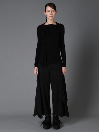 GAUZE STRETCH JERSEY DRAPED T