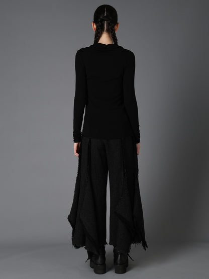 GAUZE STRETCH JERSEY DRAPED T