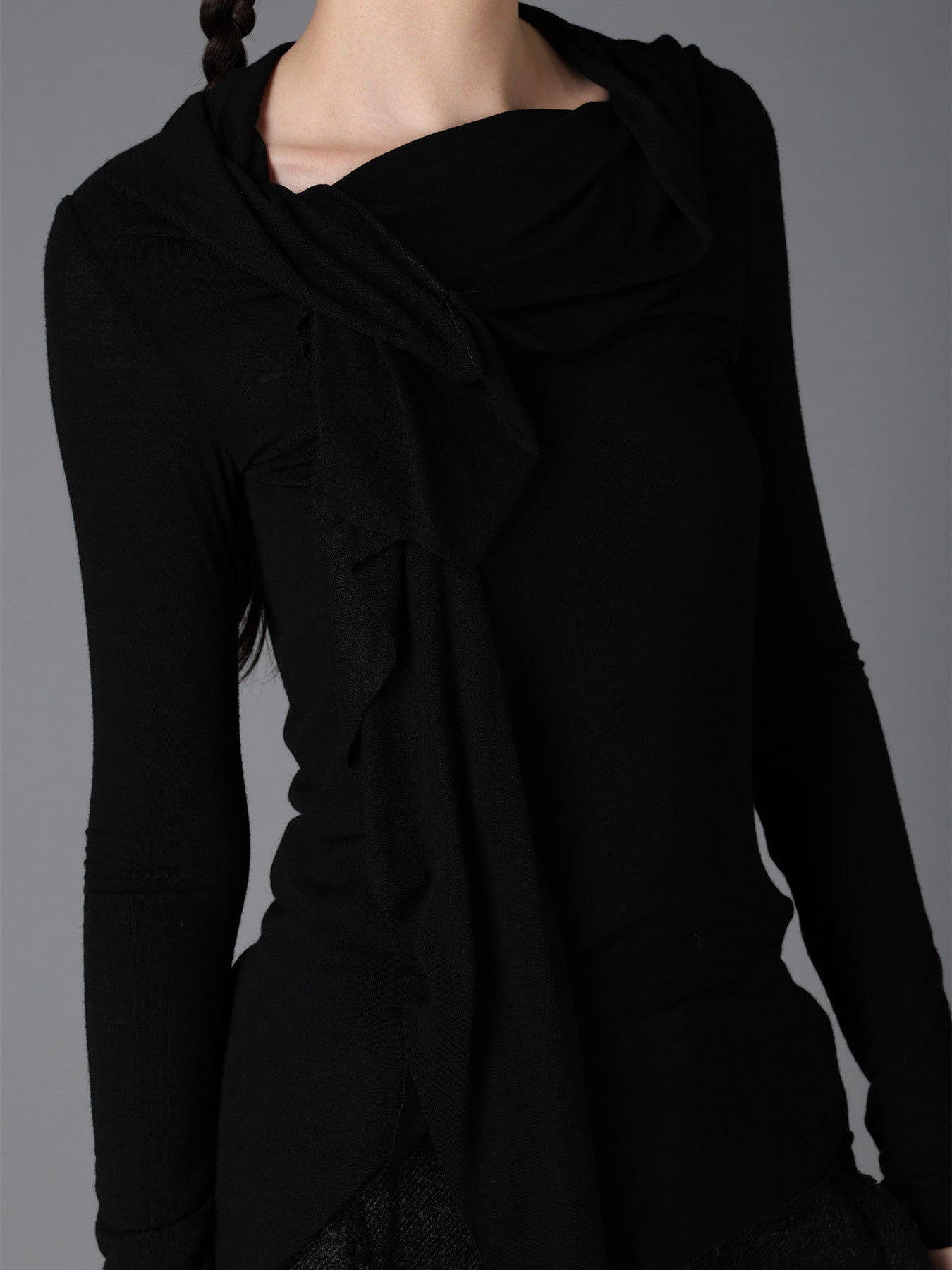 GAUZE STRETCH JERSEY DRAPED T