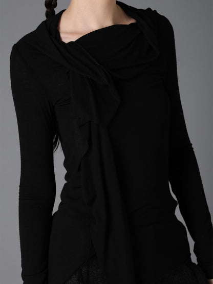 GAUZE STRETCH JERSEY DRAPED T