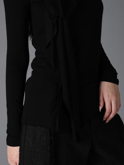 GAUZE STRETCH JERSEY DRAPED T
