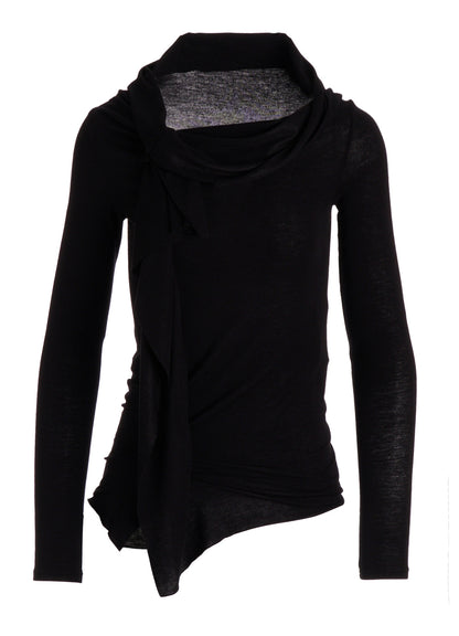 GAUZE STRETCH JERSEY DRAPED T