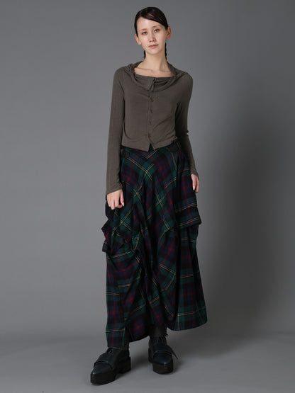 GAUZE STRETCH JERSEY DRAPED CARDIGAN