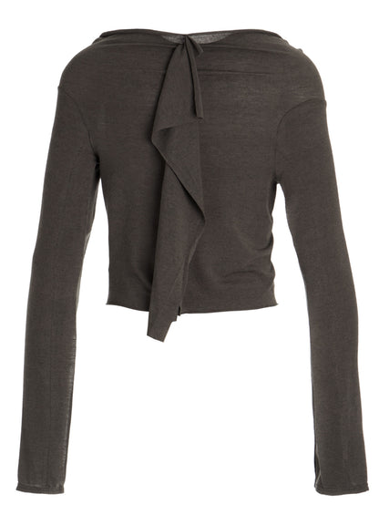 GAUZE STRETCH JERSEY DRAPED CARDIGAN