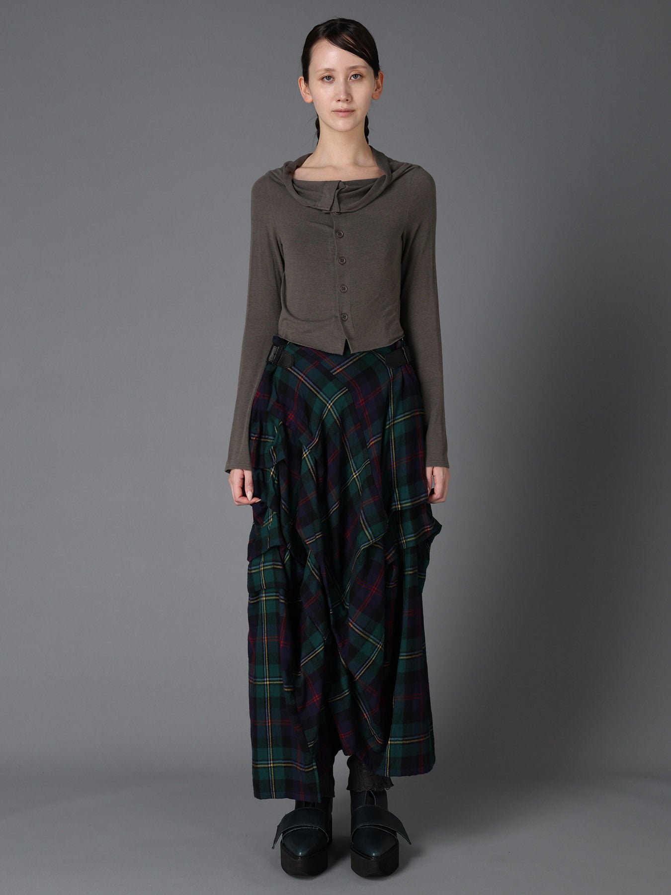 GAUZE STRETCH JERSEY DRAPED CARDIGAN