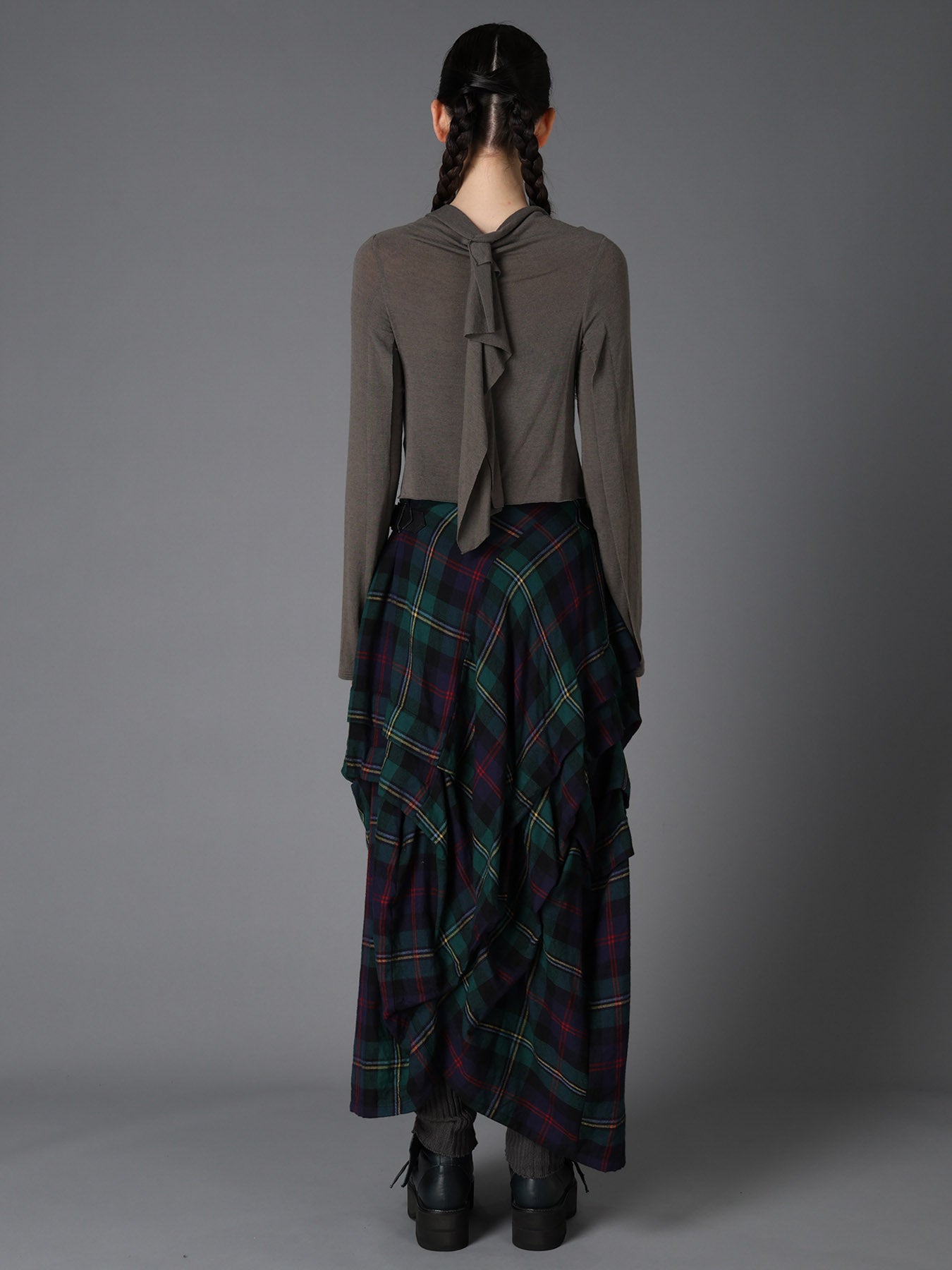 GAUZE STRETCH JERSEY DRAPED CARDIGAN