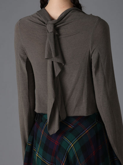 GAUZE STRETCH JERSEY DRAPED CARDIGAN