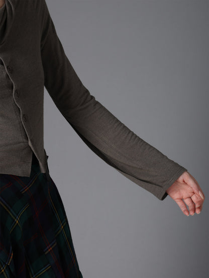 GAUZE STRETCH JERSEY DRAPED CARDIGAN