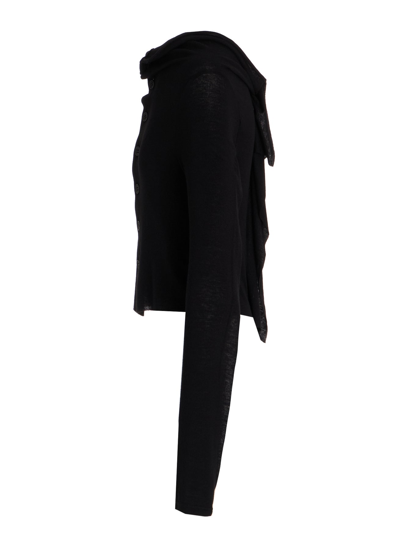 GAUZE STRETCH JERSEY DRAPED CARDIGAN