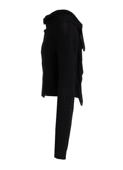 GAUZE STRETCH JERSEY DRAPED CARDIGAN