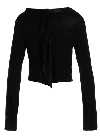 GAUZE STRETCH JERSEY DRAPED CARDIGAN