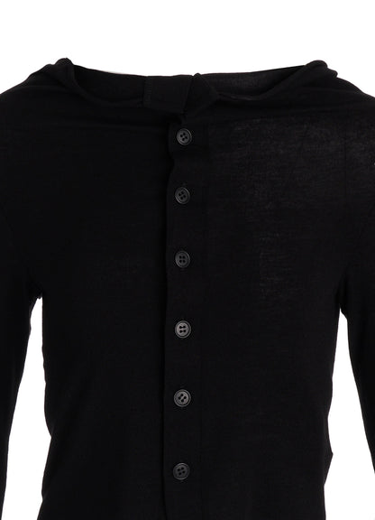 GAUZE STRETCH JERSEY DRAPED CARDIGAN