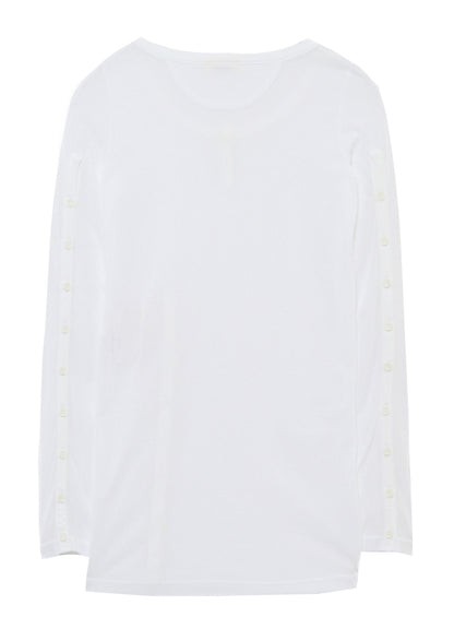 HIGH TWIST JERSEY KEY NECK BUTTON SLIT