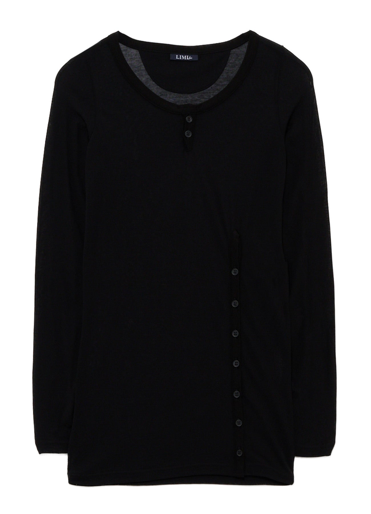 HIGH TWIST JERSEY KEY NECK BUTTON SLIT – THE SHOP YOHJI YAMAMOTO