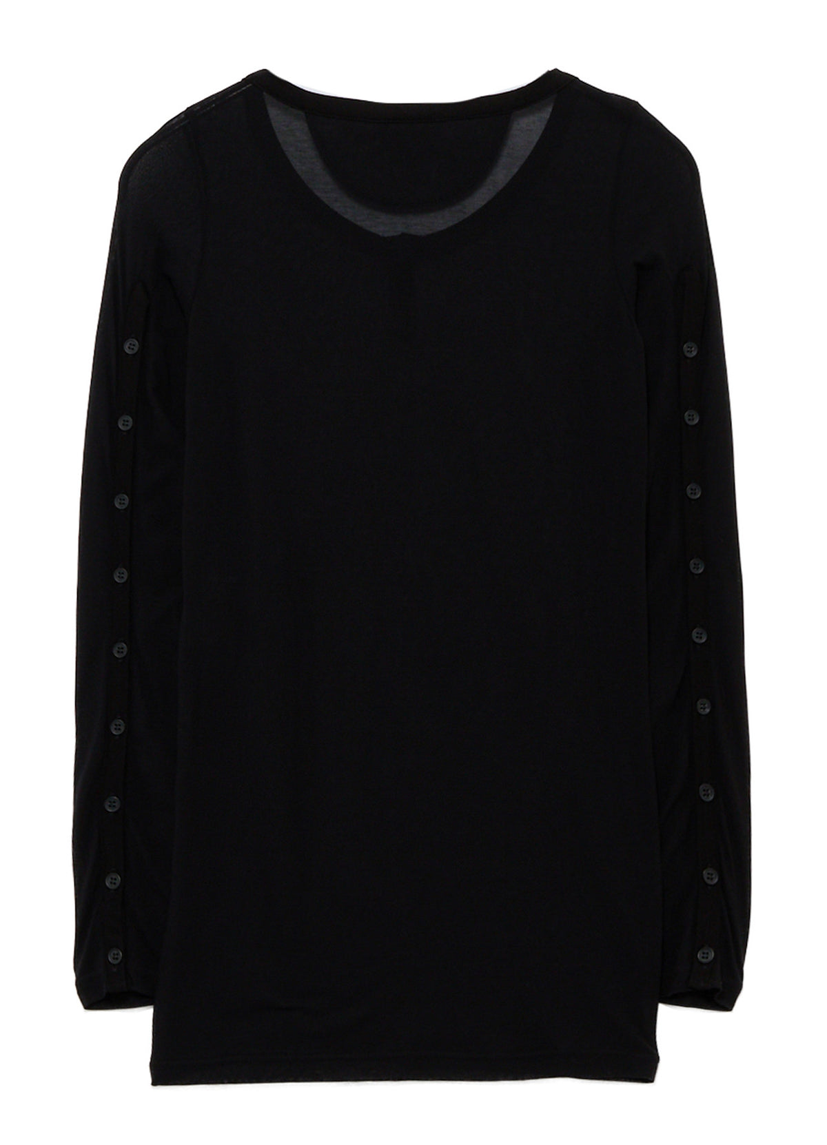HIGH TWIST JERSEY KEY NECK BUTTON SLIT