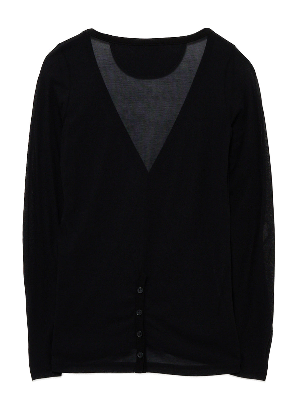 HIGH-TWIST JERSEY BUTTON SLEEVE CARDIGAN