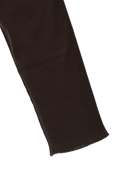 LYOCELL / COTTON RIB HEM DESIGN LONG T-SHIRT