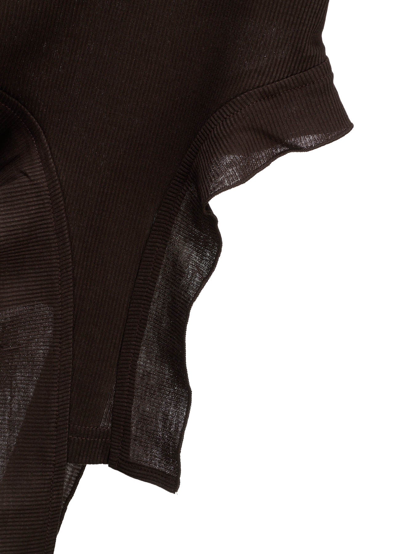 LYOCELL / COTTON RIB HEM DESIGN LONG T-SHIRT