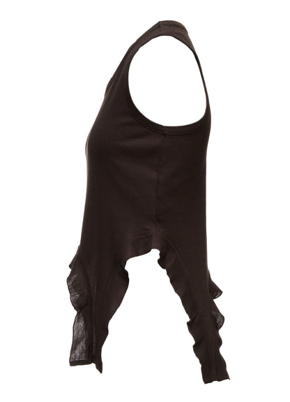 LYOCELL / COTTON RIB HEM DESIGN TANK TOP