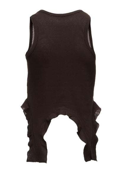 LYOCELL / COTTON RIB HEM DESIGN TANK TOP