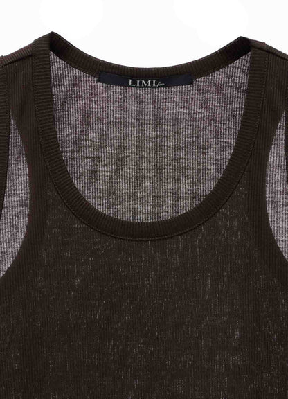 LYOCELL / COTTON RIB HEM DESIGN TANK TOP