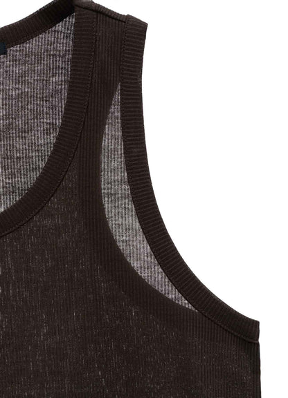 LYOCELL / COTTON RIB HEM DESIGN TANK TOP
