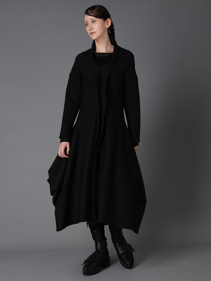DOUBLE FACE JERSEY DRAPED LONG COAT
