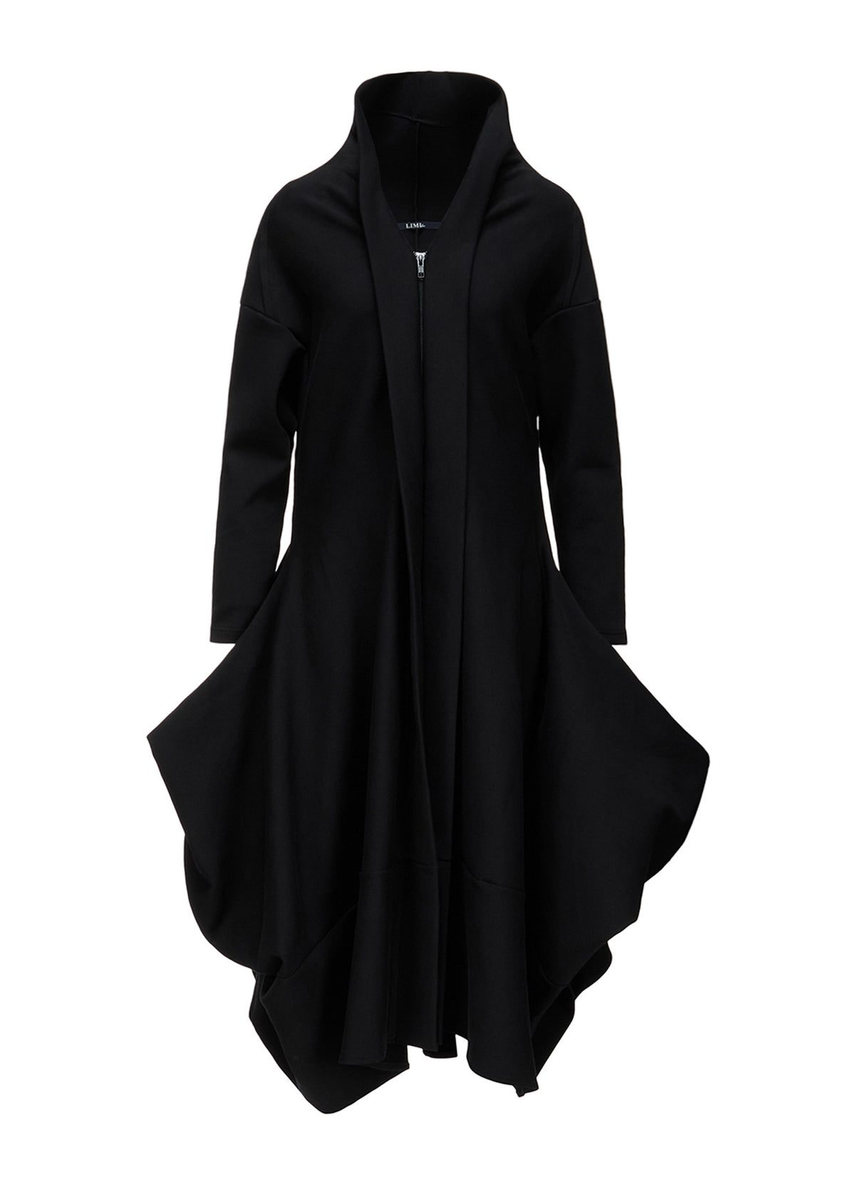 DOUBLE FACE JERSEY DRAPED LONG COAT