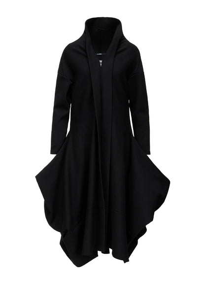 DOUBLE FACE JERSEY DRAPED LONG COAT