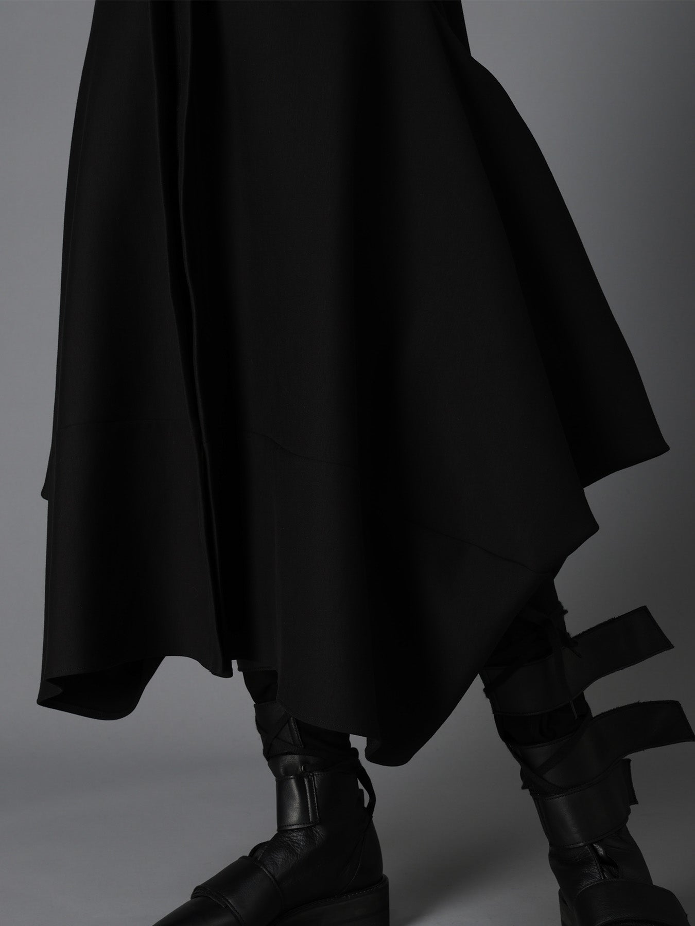 DOUBLE FACE JERSEY DRAPED LONG COAT