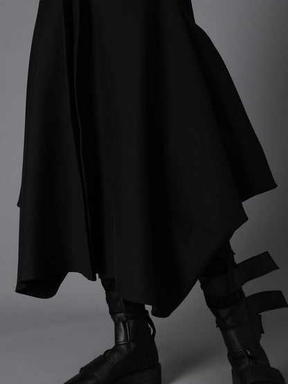 DOUBLE FACE JERSEY DRAPED LONG COAT